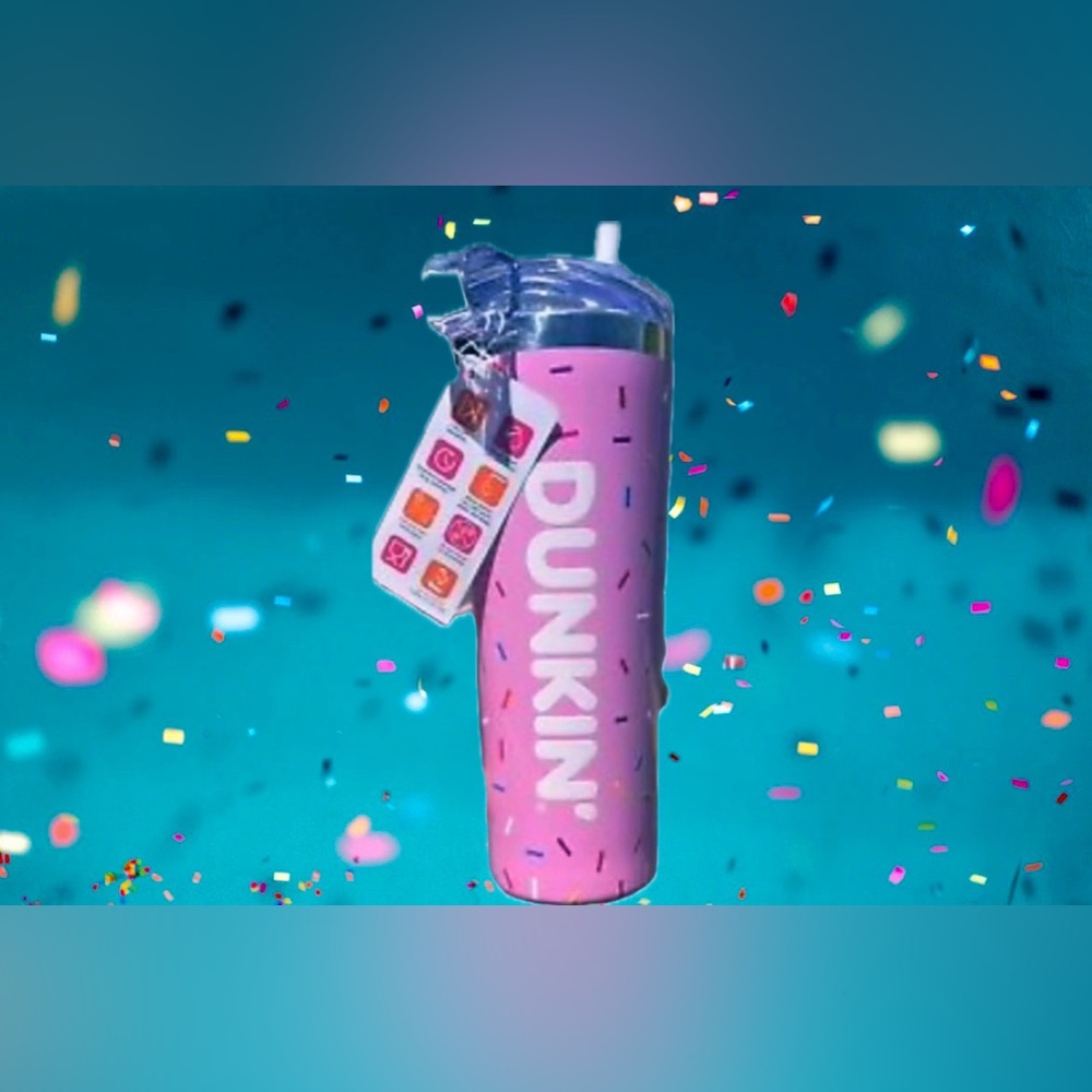“DUNKIN" NEW SPRING 2024 PINK CONFETTI TUMBLER